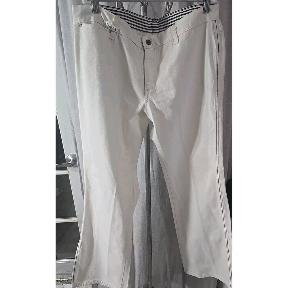 Rare Ralph Lauren Women Side Vent Jeans Boot Cut Size 12  Zipper Fly  White